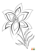 Fleur &eacute;l&eacute;gante &agrave; colorier avec cr&eacute;ativit&eacute;